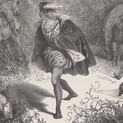 La belle au bois dormant : la cour (Contes de Perrault, Hetzel, 1867) - Doré