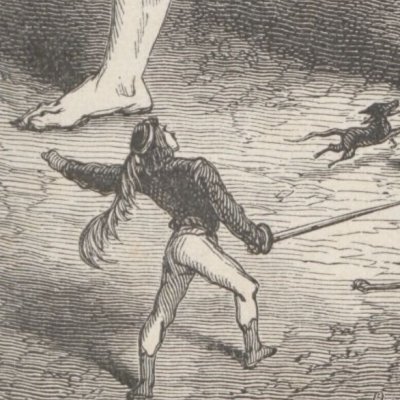 La belle aux cheveux d’or. Le géant & le corbeau (Contes de fées, Hachette, 1871) - Bertall