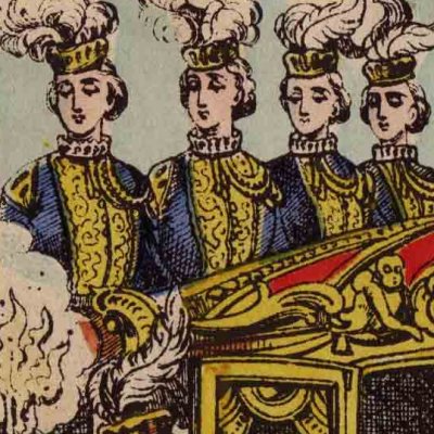Création d’un cocher et de six laquais (Cendrillon, livre d’images d’Épinal)