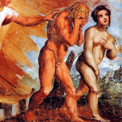 Adam et Ève chassés du Paradis (loge de Raphaël) - atelier de Raphaël