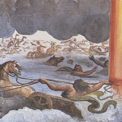 Le passage de la mer rouge (loge de Raphaël, 8e travée) - atelier de Raphaël