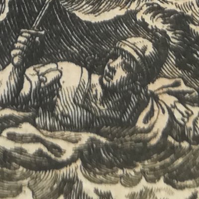 Livre X. César fuit Pharos à la nage (Pharsale, trad Brébeuf, 1657)