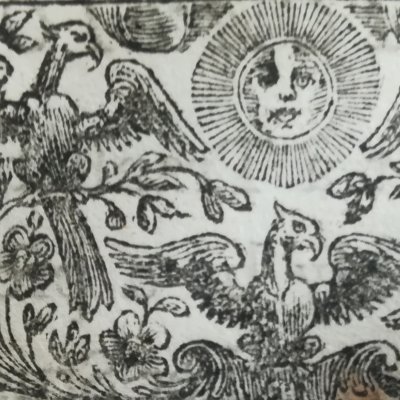 Fleuron aux oiseaux de la dédicace (Gueulette, Chinese Tales, 1745)