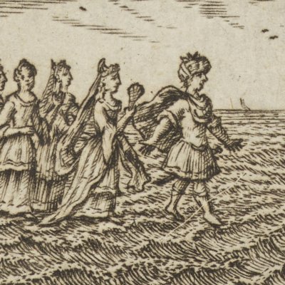 Frontispice du tome 8 (Les mille et une nuit, P. Husson, 1714)
