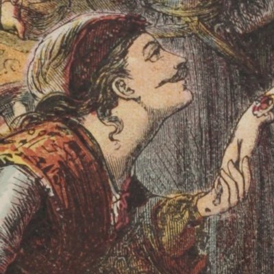 Le prince offre sa couronne à la Belle (La Belle et la Bête, Hachette)
