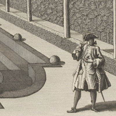 Boulingrin entouré de tilleuls (Residences memorables d’E. de Savoie, 1737)