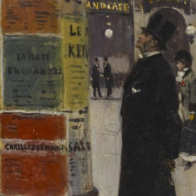 Colonne Morris au Grand Café  - Jean Béraud