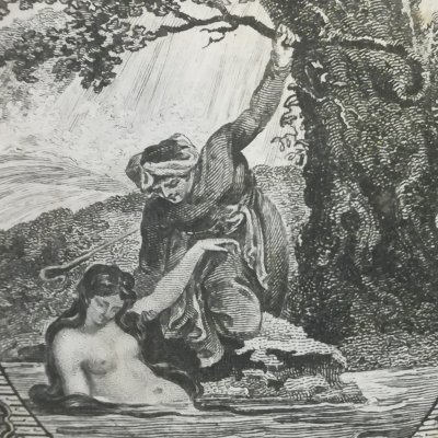 Cansu repêche le génie Giuaraha de la rivière (Tales of the Genii, éd. Cooke)
