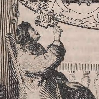 Sextant astronomique vertical monté sur deux poulies (Machinæ cœlestis 1 Fig. M)