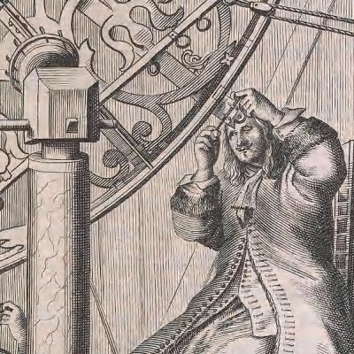 Sextant monté sur 4 poulies dans une chambre noire (Machinæ cœlestis 1, Fig. N)