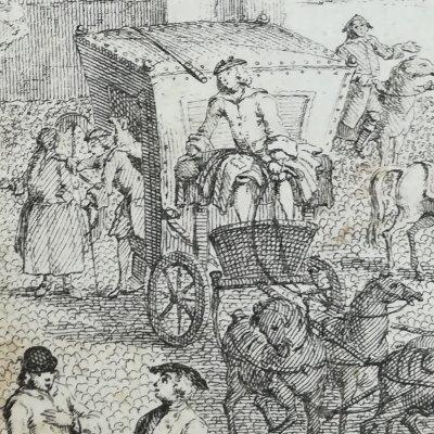 Arrivée de 2 personnages extraordinaires (Joseph Andrew, Millar,1743) - Hulett