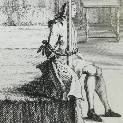 Adams et Joseph ficelés au lit (Joseph Andrew, Millar,1743) - Hulett