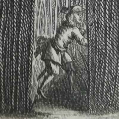 Gulliver dans les blés de Brobdingnag (Gulliver, tr.fr. Paris, 1727)