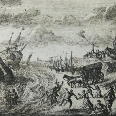 Page de titre du voyage à Lilliput (Gulliver, tr. néerl., La Haye 1727)