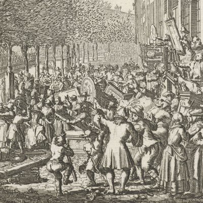 Émeute d’Amsterdam, janv. 1696. La foule envahit la maison du maire - L. Scherm