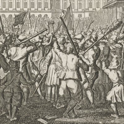 Émeute d’Amsterdam, janv. 1696. La foule envahit le Dam - L. Scherm