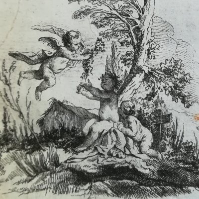 Page de titre du tome premier (La Fontaine, Contes, 1743) - Cochin