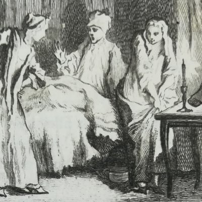 La gageure des trois commères (La Fontaine, Contes, 1743) - Cochin