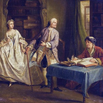 A femme avare galant escroc - d’après Nicolas Lancret