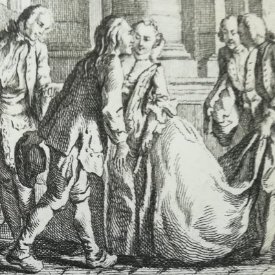 Le baiser rendu (La Fontaine, Contes, 1743) - Cochin