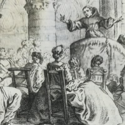 Les cordeliers de Catalogne (La Fontaine, Contes, 1743) - Cochin