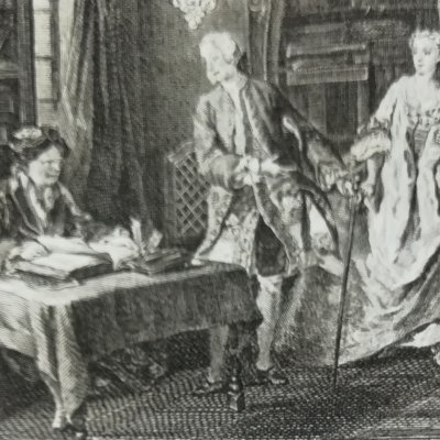 A femme avare galant escroc (La Fontaine, Contes, 1743) - Lancret