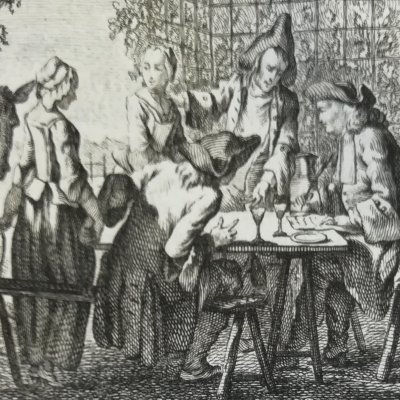 Les troqueurs (La Fontaine, Contes, 1743) - Cochin