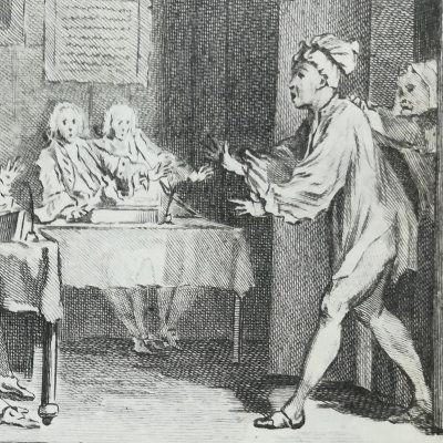 Le roi Candaule et le maître en droit (La Fontaine, Contes, 1743) - Cochin