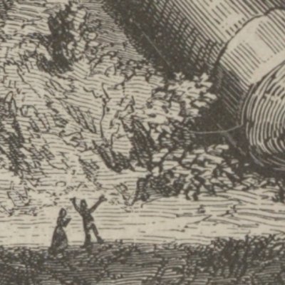 Vue idéale du canon de J. T. Mason (De la Terre à la Lune, 1868) - de Montaut