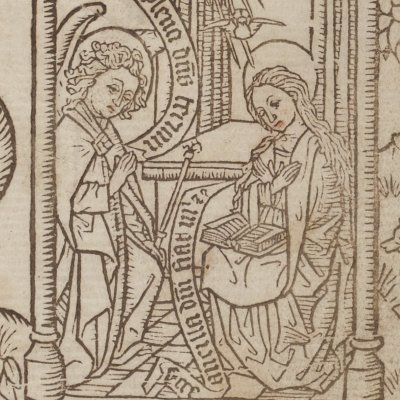 Annonciation (Biblia pauperum, Bnf XYLO-4)