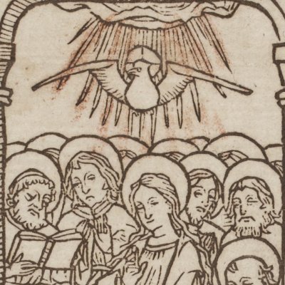 Pentecôte (Biblia pauperum, Bnf XYLO-4)
