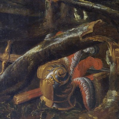 Roland détruit à mains nues la fontaine aux monogrammes (Cycle d’Effiat)