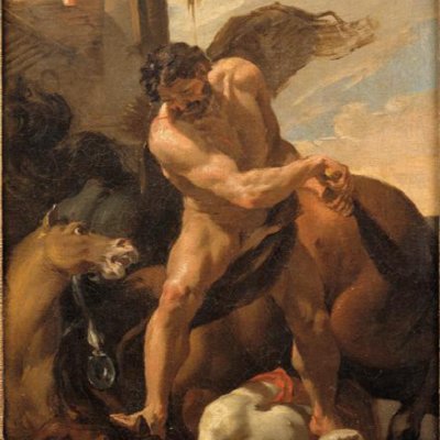 Hercule terrassant Diomède (esquisse du Louvre) - Le Brun
