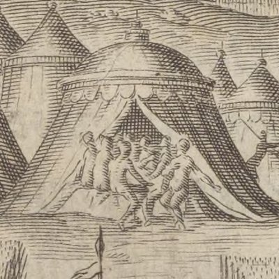 Défilé des croisés devant Godefroy (Hierusalem deslivree, ch1, 1626) - M. Lasne