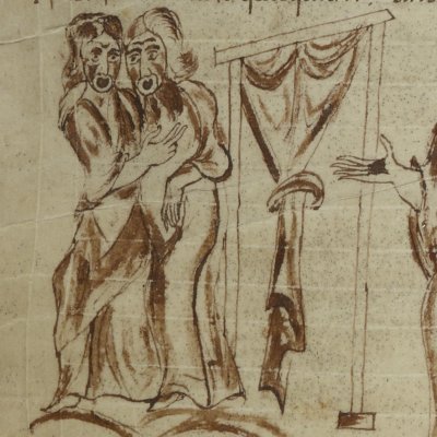 L’Andrienne, acte III, scène 1 (Térence, Latin 7899, 9e s, F17)