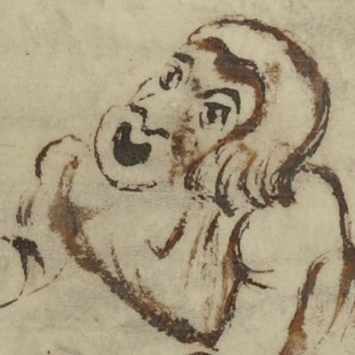 L’Andrienne, acte IV, scène 1 (Térence, Latin 7899, 9e s, F°23)