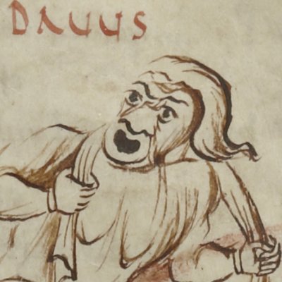 L’Andrienne, acte V, scène 6 (Térence, Latin 7899, 9e s, F°34)