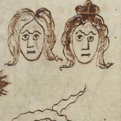 Masques de Phormion (Térence, Latin 7899, 9e s, F°148)