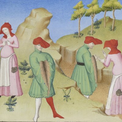 L’Andrienne, acte I, scène 5 (Térence des ducs, Arsenal Ms-664, F°12)