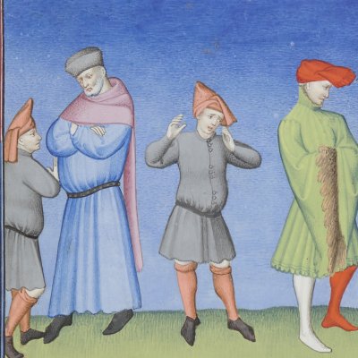 L’Andrienne, acte III, scène 4 (Térence des ducs, Arsenal Ms-664, F°27)
