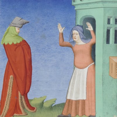 L’Eunuque, acte IV, scène 2 (Térence des ducs, Arsenal Ms-664, F°67)