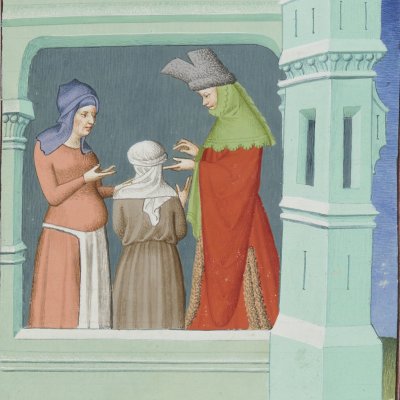 L’Eunuque, acte IV, scène 3 (Térence des ducs, Arsenal Ms-664, F°68)