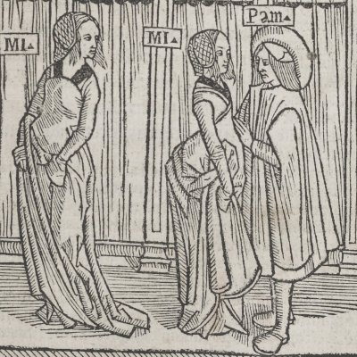 L’Andrienne, acte I, scène 5 (Térence, Comédies, Trechsel, 1493)