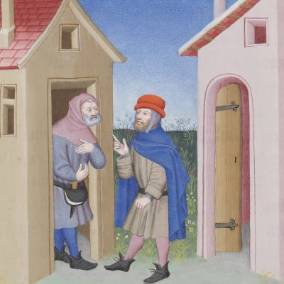 Héautontimorouménos, acte III, scène 1 (Térence des ducs, Arsenal Ms-664, F101v)
