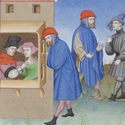 Héautontimorouménos, acte III, scène 3 (Térence des ducs, Arsenal Ms-664, F105v)