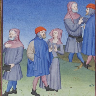 Héautontimorouménos, acte V, scène 1 (Térence des ducs, Arsenal Ms-664, F°118v)