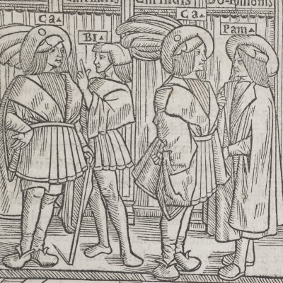 L’Andrienne, acte II, scène 1 (Térence, Comédies, Trechsel, 1493)