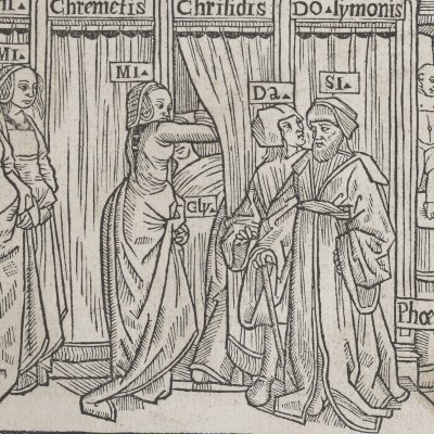 L’Andrienne, acte III, scène 1 (Térence, Comédies, Trechsel, 1493)