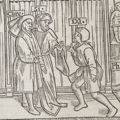 L’Andrienne, acte III, scène 4 (Térence, Comédies, Trechsel, 1493)