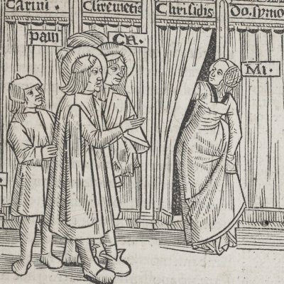 L’Andrienne, acte IV, scène 2 (Térence, Comédies, Trechsel, 1493)